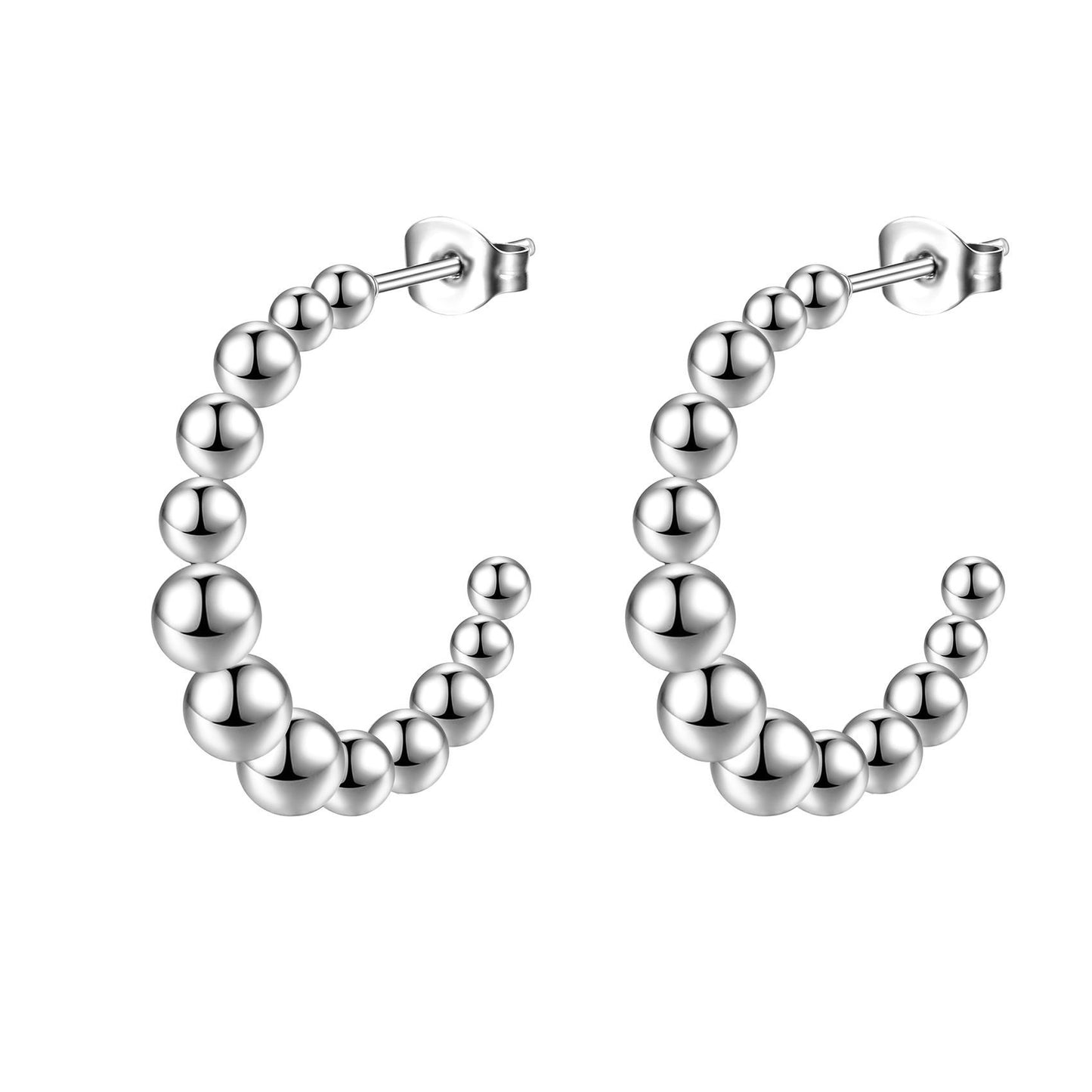 Fashion Solid Color Stainless Steel Plating Earrings 1 Pair