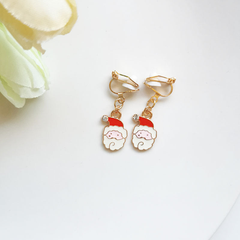 Fashion Bell Elk Alloy Christmas Girl's Ear Clips 1 Pair