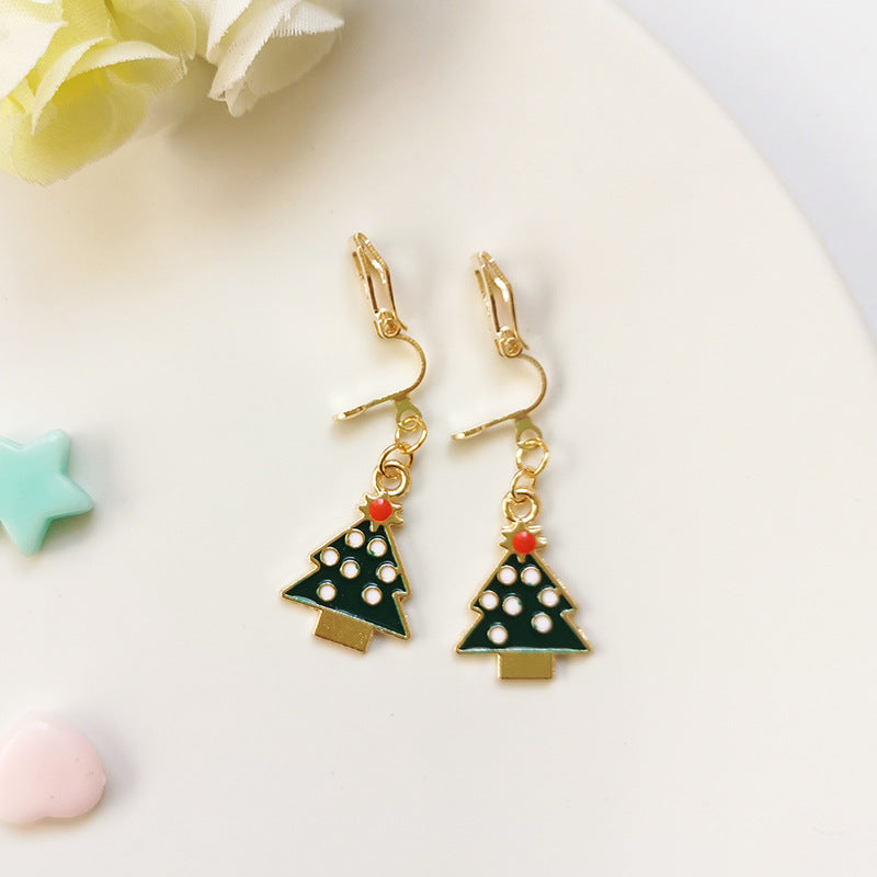 Fashion Bell Elk Alloy Christmas Girl's Ear Clips 1 Pair