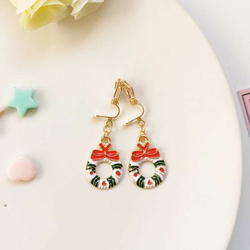 Fashion Bell Elk Alloy Christmas Girl's Ear Clips 1 Pair