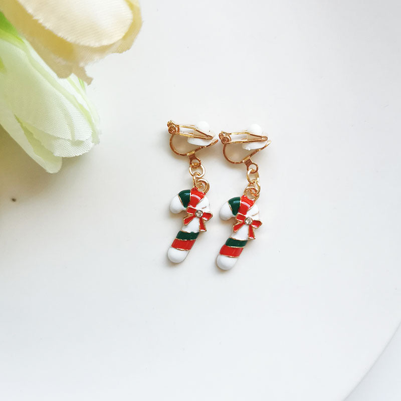 Fashion Bell Elk Alloy Christmas Girl's Ear Clips 1 Pair