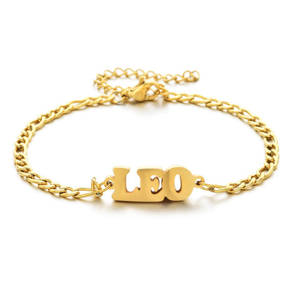 Fashion Letter Stainless Steel Gold Plated Bracelets