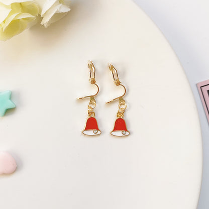 Fashion Bell Elk Alloy Christmas Girl's Ear Clips 1 Pair