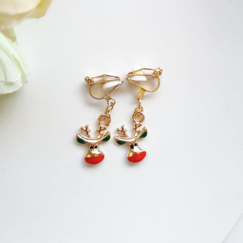 Fashion Bell Elk Alloy Christmas Girl's Ear Clips 1 Pair