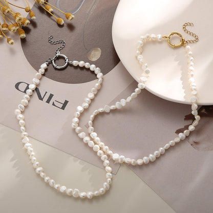 Elegant Geometric Stainless Steel Beaded Pearl Choker 1 Piece