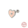 1 Piece Simple Style Heart Shape Plating Sterling Silver Ear Studs