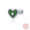 1 Piece Simple Style Heart Shape Plating Sterling Silver Ear Studs