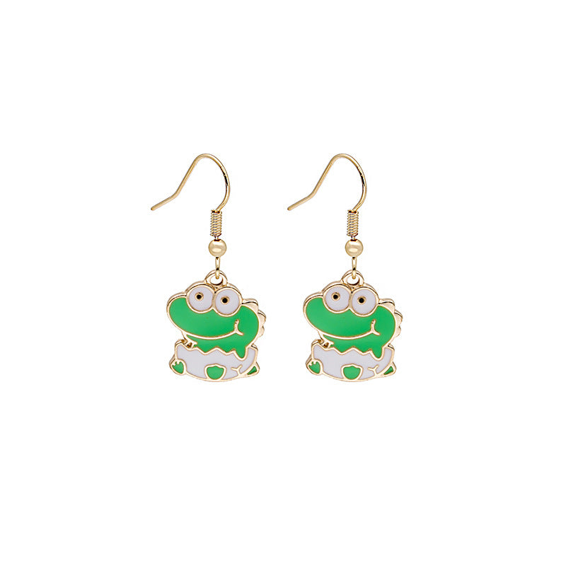 1 Pair Fashion Fruit Cat Mushroom Enamel Alloy Drop Earrings