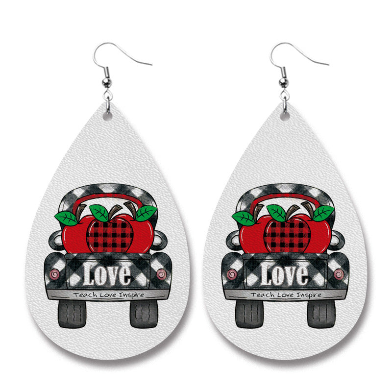 Fashion Snowman Snowflake Elk Pu Leather Iron Christmas Women's Drop Earrings 1 Pair