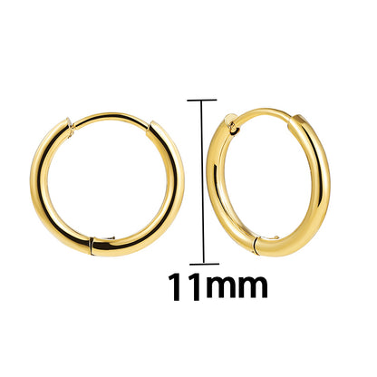 1 Pair Simple Style Solid Color Plating Stainless Steel Hoop Earrings