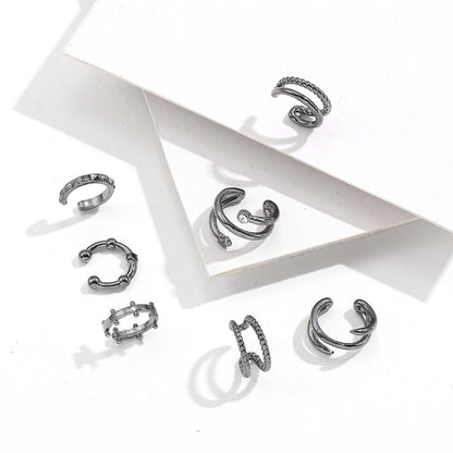 Wholesale Jewelry Basic C Shape Star Alloy Zircon Plating Ear Clips