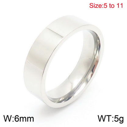 Simple Style Solid Color Stainless Steel Plating Rings 1 Piece