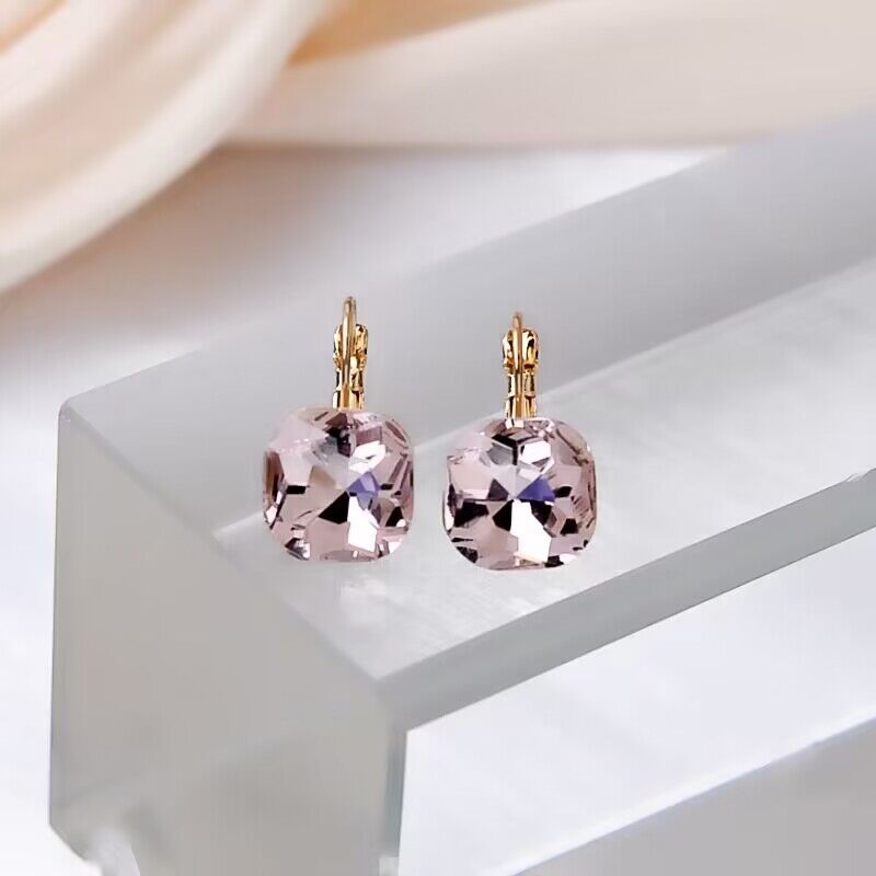 Fashion Square Alloy Inlay Rhinestones Women's Earrings 1 Pair