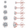 Simple Style Round Stainless Steel Plating Inlay Zircon Ear Studs 1 Pair