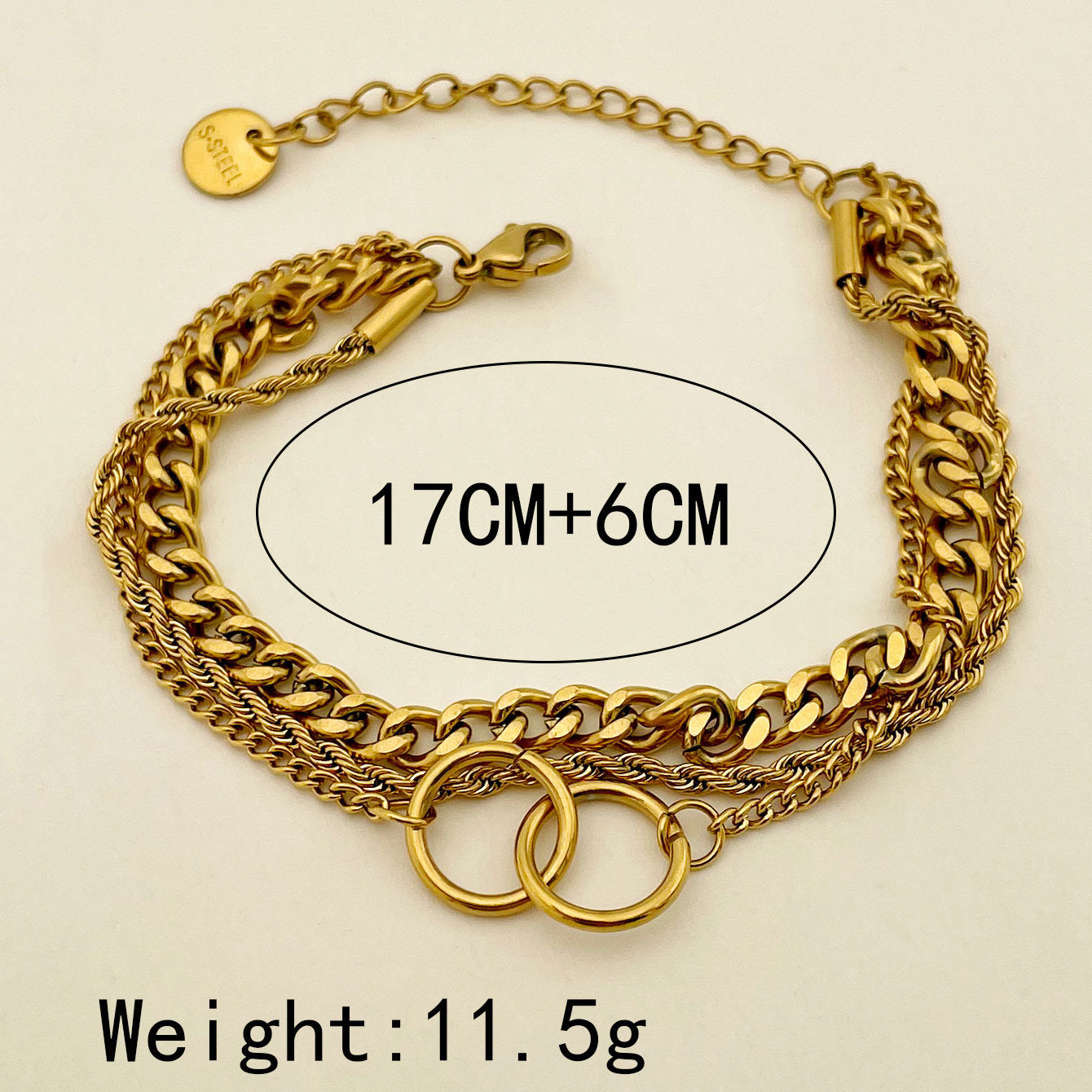 Ins Style Geometric Stainless Steel Plating Bracelets 1 Piece