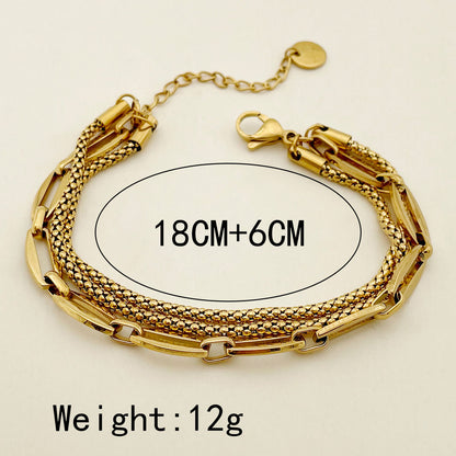 Ins Style Geometric Stainless Steel Plating Bracelets 1 Piece