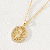 Fashion Moon Oval Copper Gold Plated Zircon Pendant Necklace 1 Piece