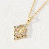 Fashion Moon Oval Copper Gold Plated Zircon Pendant Necklace 1 Piece