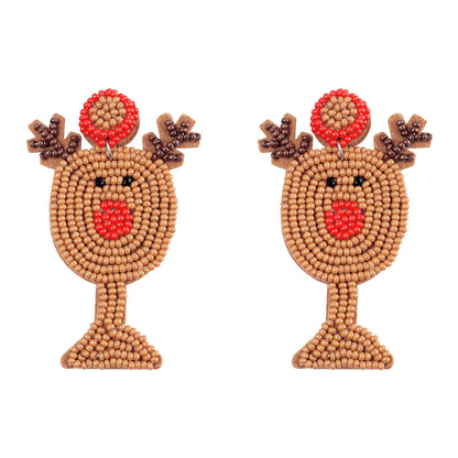 1 Pair Cartoon Style Streetwear Christmas Hat Christmas Tree Plastic Drop Earrings