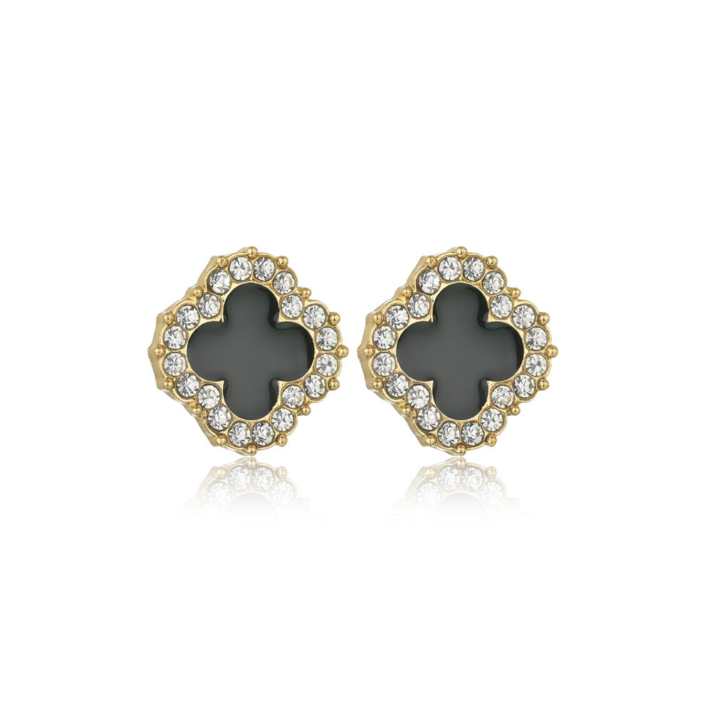 Simple Style Flower Rhinestone No Inlaid Earrings Ear Studs