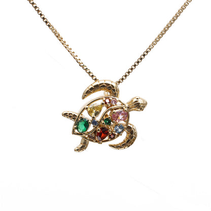 Fashion Tortoise Crab Copper Inlay Zircon Necklace