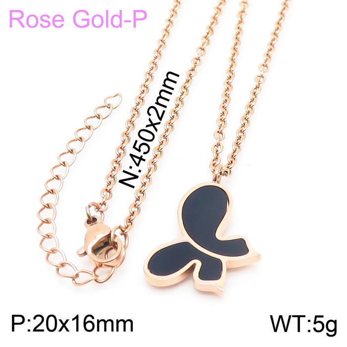 Sweet Butterfly Stainless Steel Plating Acrylic Pendant Necklace 1 Piece