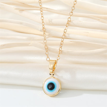 Fashion Devil's Eye Titanium Steel Enamel Pendant Necklace 1 Piece