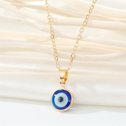 Fashion Devil's Eye Titanium Steel Enamel Pendant Necklace 1 Piece