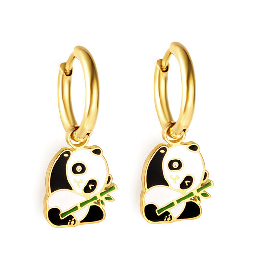 Fashion Animal Stainless Steel Plating Dangling Earrings 1 Pair