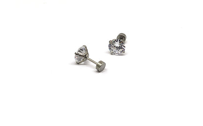 Fashion Geometric Stainless Steel Inlay Zircon Ear Studs 1 Pair