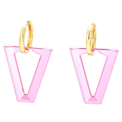 Fashion Solid Color Copper Plating Drop Earrings 1 Pair