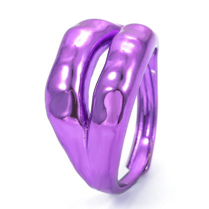 Fashion Solid Color Copper Plating Rings 1 Piece