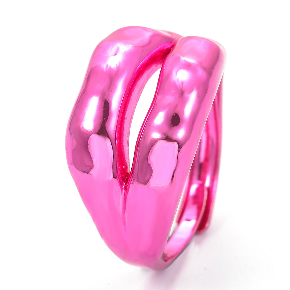 Fashion Solid Color Copper Plating Rings 1 Piece