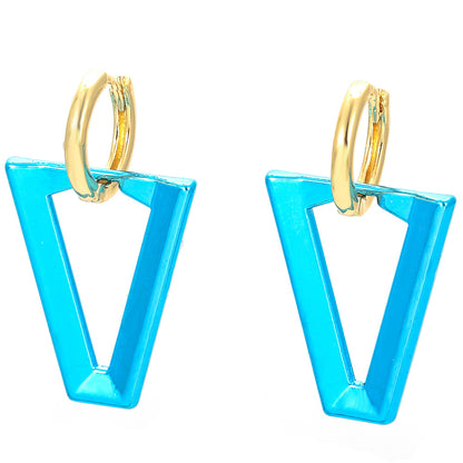 Fashion Solid Color Copper Plating Drop Earrings 1 Pair