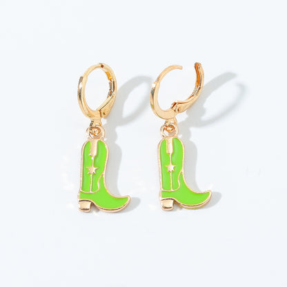 Fashion Boots Alloy Enamel Women'S Drop Earrings 1 Pair