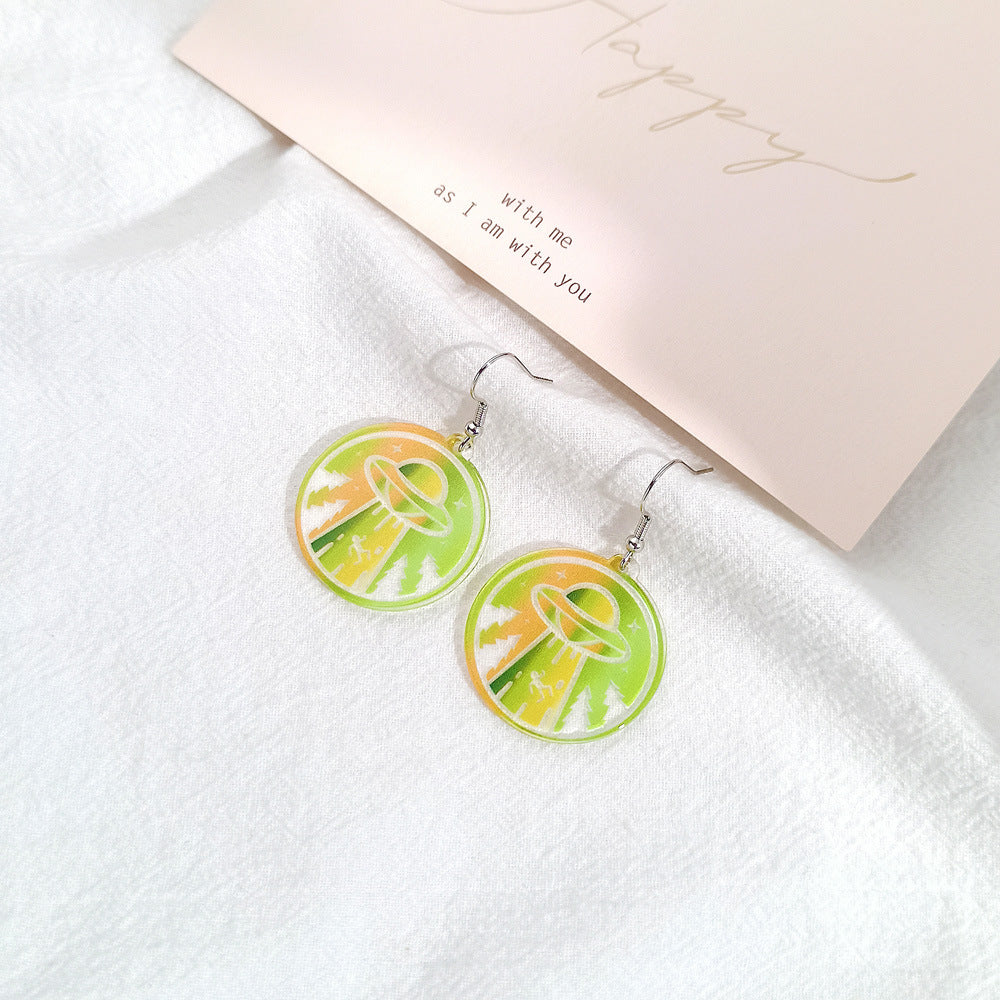 1 Pair Fashion Beer Leaves Orange Plating Alloy Drop Earrings