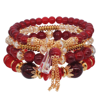 1 Set Ethnic Style Wings Arylic Artificial Crystal Alloy Beaded Women's Bracelets