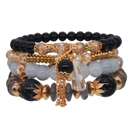 1 Set Ethnic Style Wings Arylic Artificial Crystal Alloy Beaded Women's Bracelets