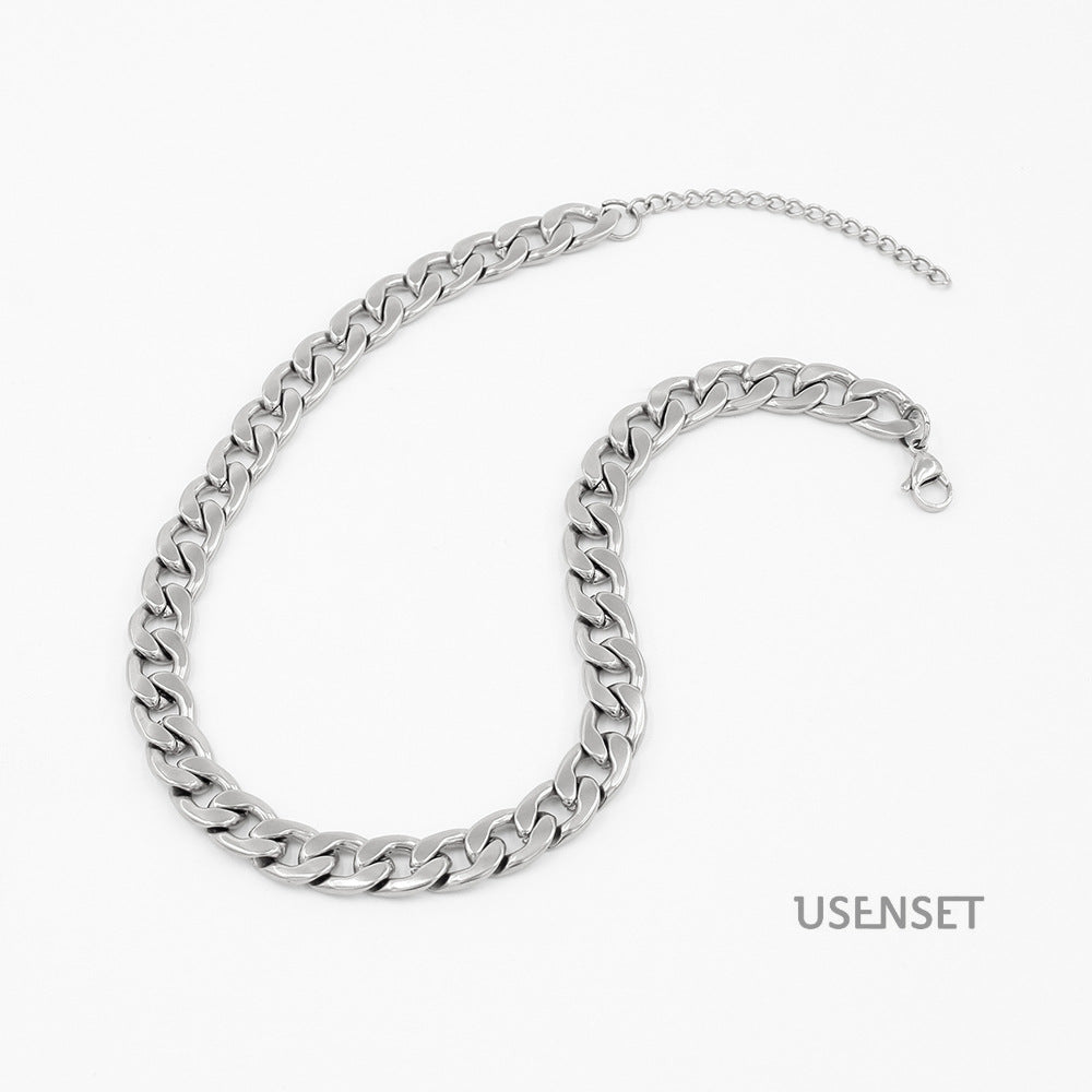 Fashion Solid Color Stainless Steel Plating Chain Necklace 1 Piece