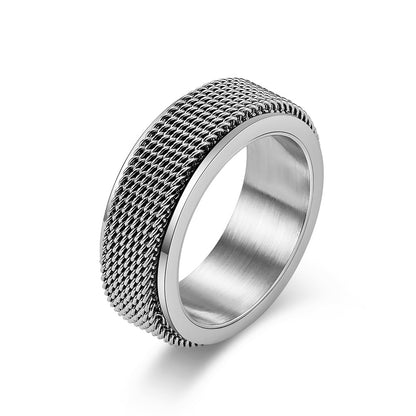 Simple Style Solid Color Titanium Steel Polishing Rings 1 Piece