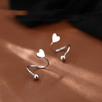 Simple Style Star Heart Shape Sterling Silver Earrings 1 Pair