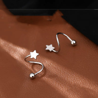 Simple Style Star Heart Shape Sterling Silver Earrings 1 Pair