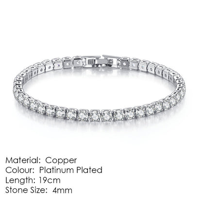 Fashion Geometric Copper Plating Zircon Bracelets 1 Piece