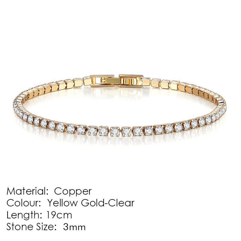 Fashion Geometric Copper Plating Zircon Bracelets 1 Piece