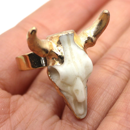 Retro Cattle Resin Unisex Open Ring 1 Piece