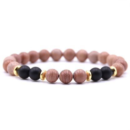 Retro Round Natural Stone Beaded Bracelets 1 Piece