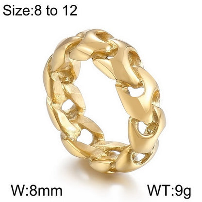 Fashion Solid Color Stainless Steel Rings 1 Piece