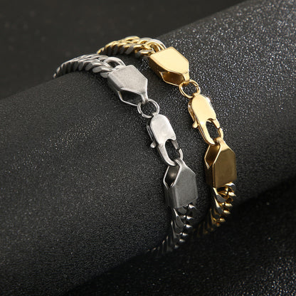 Fashion Solid Color Titanium Steel Plating Men's Bracelets Necklace