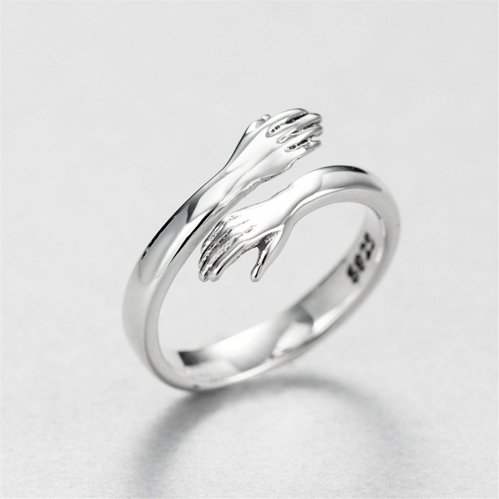 Fashion Hand Silver Plating Open Ring 1 Piece