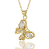 Sweet Butterfly Copper Gold Plated Zircon Pendant Necklace